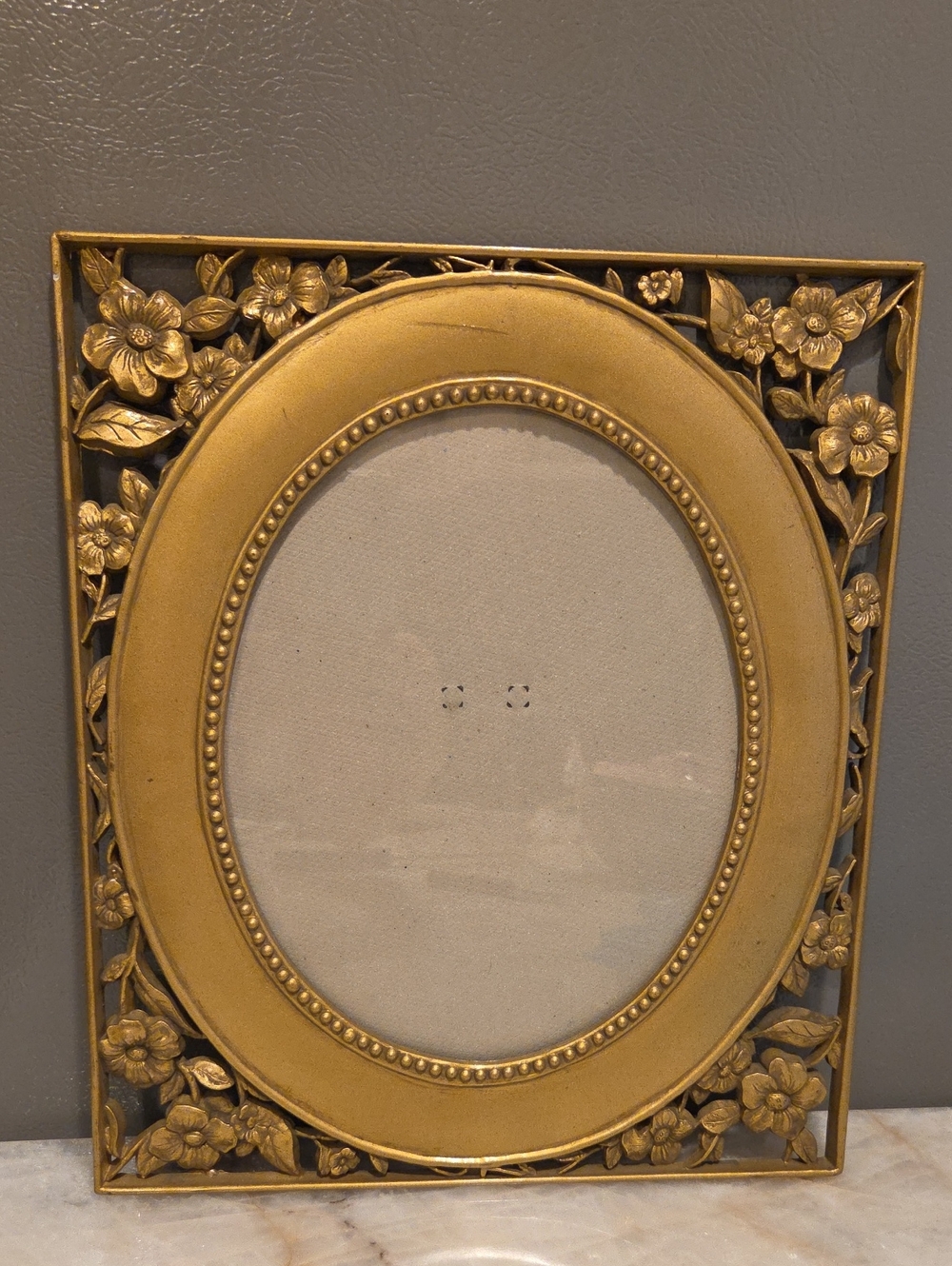 Ornate Gold Floral Oval Picture Frame by